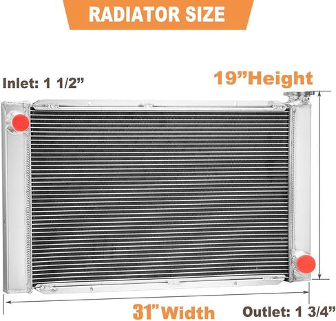 3 Row Universal Radiator with Fan Compatible with GM CHEVY 31" X 19" Heavy Duty Extreme Cooling Aluminum Radiators (3 Row Radiator Fan kit) in Kuwait
