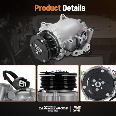 maXpeedingrods AC A/C Compressor w/Clutch for Honda CR-V 2.4L 2002 2003 2004 2005 2006 Replaces CO10663AC in Saudi Arabia