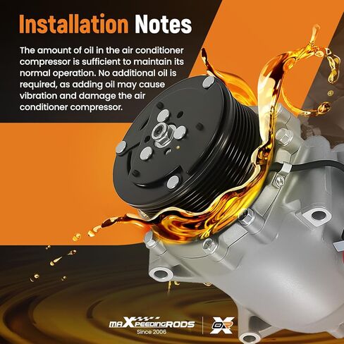 maXpeedingrods AC A/C Compressor w/Clutch for Honda CR-V 2.4L 2002 2003 2004 2005 2006 Replaces CO10663AC in Saudi Arabia