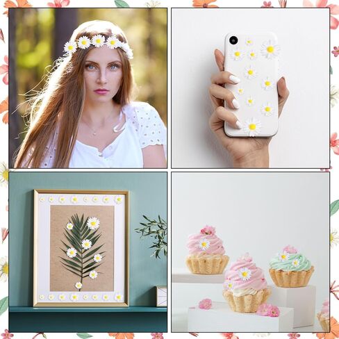 Resin Daisy Flowers, 50 Pcs Mini Daisy Decorations Small Flatback Daisies Charms for DIY Crafts, Scrapbook Embellishment, Home Party Decorations in Kuwait