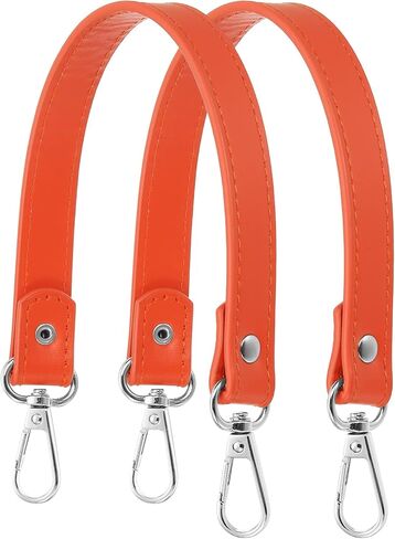 Leather Purse Strap Replacement PU Short Bag Handles with Gold Lobster Buckles, 23 Inch Length Fit for Handbags Shoulder Bag Accessories - Rectangle (2 Pack, Beige) in Saudi Arabia