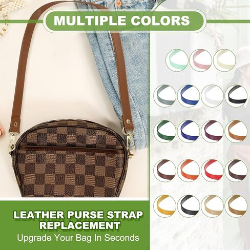 Leather Purse Strap Replacement PU Short Bag Handles with Gold Lobster Buckles, 23 Inch Length Fit for Handbags Shoulder Bag Accessories - Rectangle (2 Pack, Beige) in Saudi Arabia
