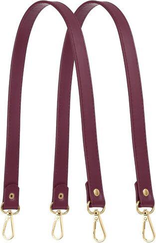 Leather Purse Strap Replacement PU Short Bag Handles with Gold Lobster Buckles, 23 Inch Length Fit for Handbags Shoulder Bag Accessories - Rectangle (2 Pack, Beige) in Saudi Arabia