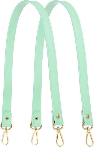 Leather Purse Strap Replacement PU Short Bag Handles with Gold Lobster Buckles, 23 Inch Length Fit for Handbags Shoulder Bag Accessories - Rectangle (2 Pack, Beige) in Saudi Arabia