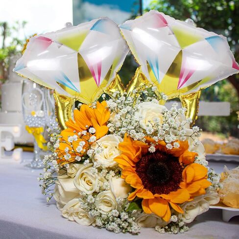 Diamond Ring Aluminum Balloon, Single party balloons for Wedding Bridal Marriage Engagement Party Supplies (2 Pcs) in Saudi Arabia