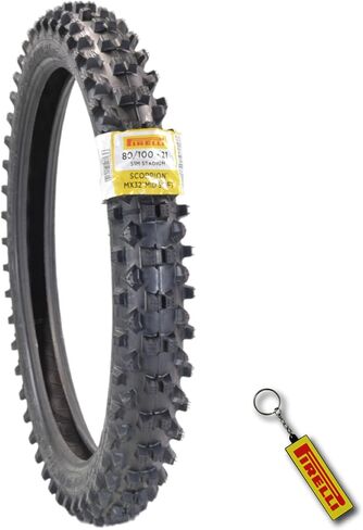 PIRELLI MID-Soft Stadium 80/100-21 M/C 51M MST Front Tire with Keychain – Ideal for Soft and Intermediate Terrain -Premium Off-Road Performance (120/90-19 NHS 66M) in Saudi Arabia
