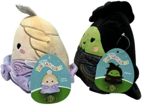 Squishmallows Wicked Glinda and Elphaba 7.5" Bundle Collectible Soft & Squishy Food Stuffed - Add to Your Squad - Gift for Kids, Girls & Boys in Saudi Arabia