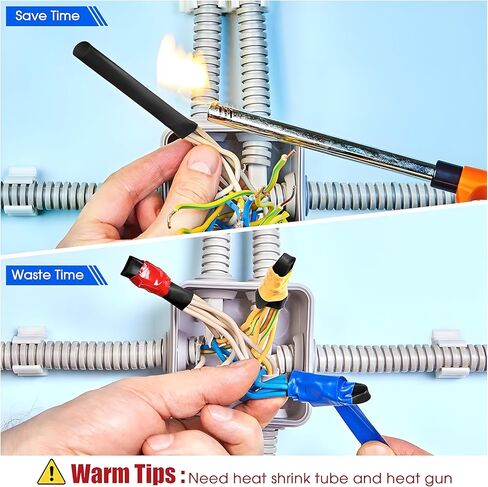 غلاف كيبل مضفر قابل للتوسيع بطول 66.8 قدم متعدد المقاسات مع 120 قطعة من انابيب الانكماش الحراري للتلفزيون والصوت وكابلات الكمبيوتر والفيديو والحيوانات الاليفة، 1/4 انش، 2/5 انش، 1/2 انش، 3/4 انش in Kuwait