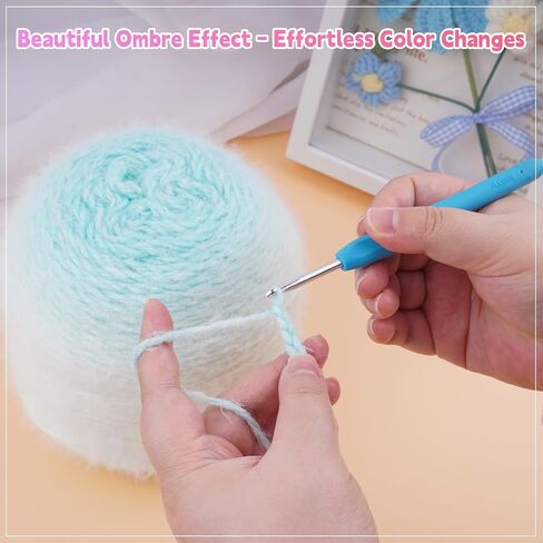 Weabetfu Gradient Cake Yarn for Crocheting & Knitting-Ombre Yarn Cake of 200g/7.05oz.-80% Acrylic,20% Nylon|Light Weight&Soft Crochet Yarns for Scarves,Blankets & Garments-05 in Saudi Arabia