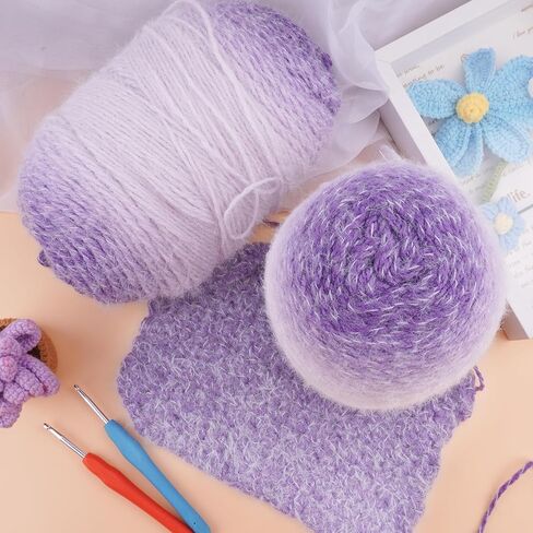 Weabetfu Gradient Cake Yarn for Crocheting & Knitting-Ombre Yarn Cake of 200g/7.05oz.-80% Acrylic,20% Nylon|Light Weight&Soft Crochet Yarns for Scarves,Blankets & Garments-05 in Saudi Arabia