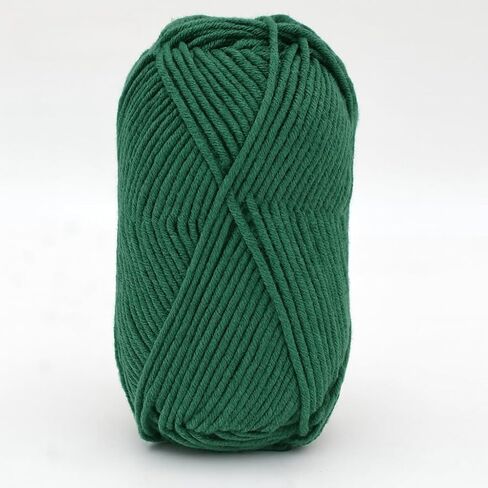 4-Ply Milk Cotton Yarn for Crochet – Soft Knitting Yarn for Amigurumi, Slippers, Blankets & DIY Craft Projects (41 Christmas Green) in Saudi Arabia