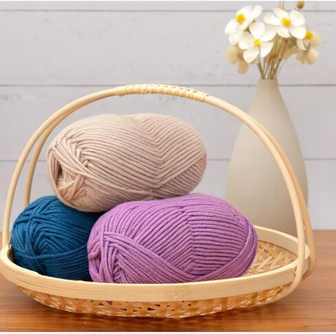 4-Ply Milk Cotton Yarn for Crochet – Soft Knitting Yarn for Amigurumi, Slippers, Blankets & DIY Craft Projects (41 Christmas Green) in Saudi Arabia