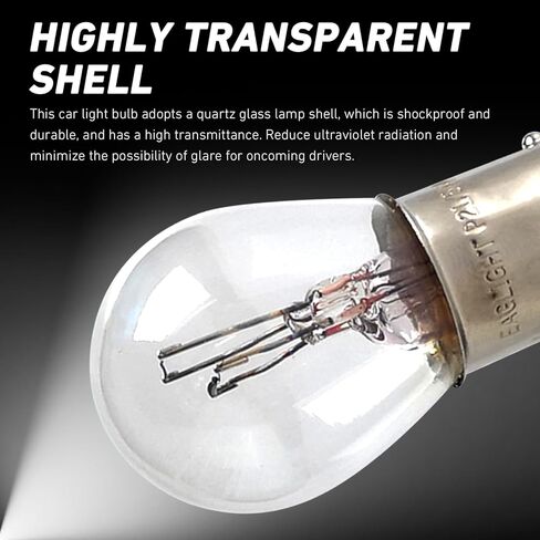 10 PCS Car 1157 Light Bulb, P21/5W S25 BAY15D Brake Lights Bulb, Double Tail High and Low Turn Signal Lights Bulbs Replacement, Universal Halogen Brake Tail Light (White) in Saudi Arabia