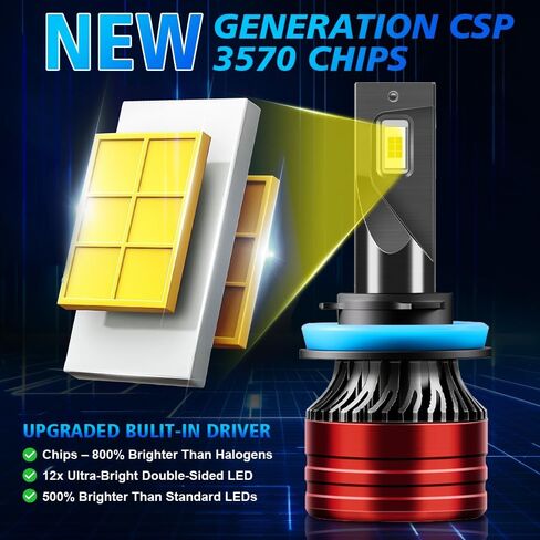 Light Bulbs Compatible for 2007-2018 Nissan Altima H9 High Beam H11 Low Beam H11 Fog Lights Combo Pack 800% Brightness with Cooling Fan Plug N Play Pack of 6 in Kuwait