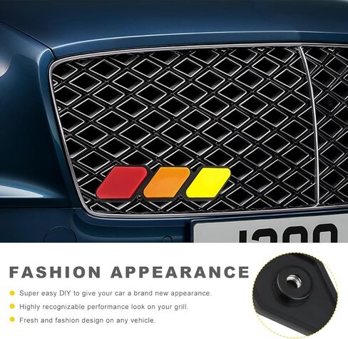Tri-Color Grille Badge Emblem, Classic Front Grille Decoration Retro Car Truck Label, 3-Color Stripe Decor Exterior Accessories for 4Runner Highlande (D) in Saudi Arabia