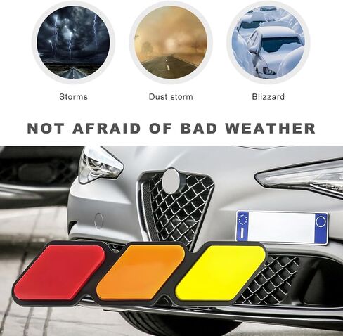 Tri-Color Grille Badge Emblem, Classic Front Grille Decoration Retro Car Truck Label, 3-Color Stripe Decor Exterior Accessories for 4Runner Highlande (D) in Saudi Arabia