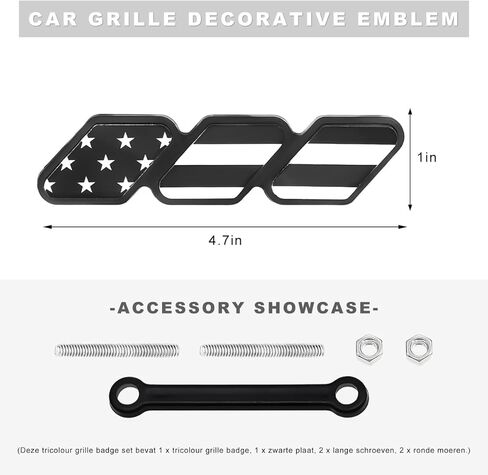 Tri-Color Grille Badge Emblem, Classic Front Grille Decoration Retro Car Truck Label, 3-Color Stripe Decor Exterior Accessories for 4Runner Highlande (D) in Saudi Arabia