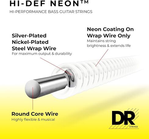 DR Strings HI-DEF NEON Bass Guitar Strings (NPB5-45) in Saudi Arabia