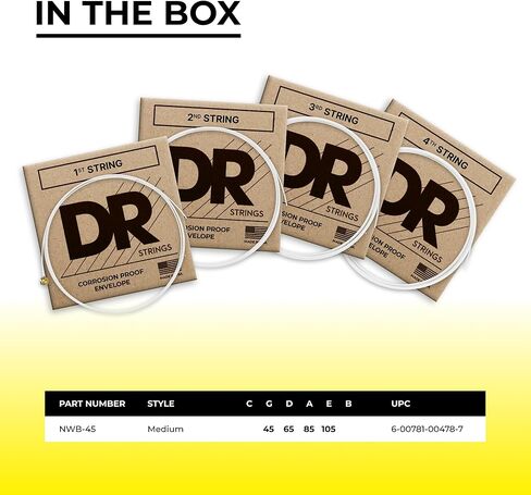 DR Strings HI-DEF NEON Bass Guitar Strings (NPB5-45) in Saudi Arabia