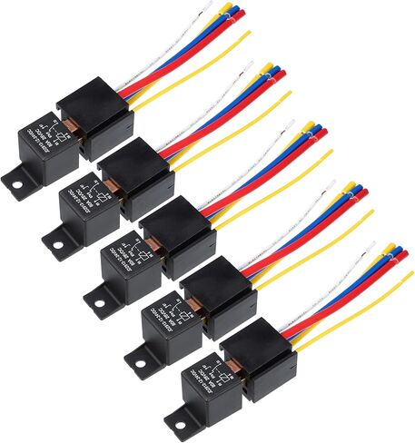 X AUTOHAUX 5 قطعة مرحل السيارة مع مقبس تسخير 5 دبوس 24 فولت 80 أمبير موديل JD2912 80A 28VDC مفاتيح مرحل السيارة in Saudi Arabia
