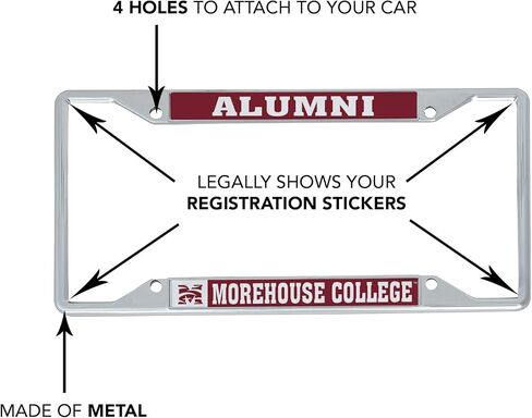 Desert Cactus Morehouse College Car Accessories Maroon Tigers Metal License Plate Frame and Tag Holder for Front or Rear of Car (Alumni) in Saudi Arabia