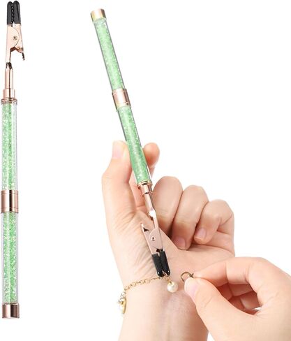 PATIKIL Bracelet Clasp Helper, Bracelet Helper Tool to Put on Yourself with Rubber Cover Tip, Jewelry Quick Wear Fastening Equipment for Necklace Watch Zipper, Blue/Golden in Saudi Arabia