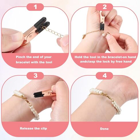 PATIKIL Bracelet Clasp Helper, Bracelet Helper Tool to Put on Yourself with Rubber Cover Tip, Jewelry Quick Wear Fastening Equipment for Necklace Watch Zipper, Blue/Golden in Saudi Arabia