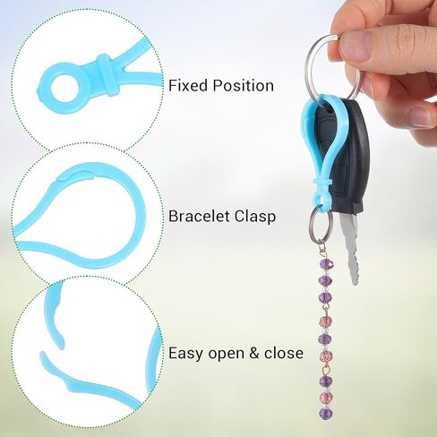 50PCS Acrylic Keychain Clips, Colorful Lobster Claw Clasps for Crafts, Backpacks and DIY Accessories in Saudi Arabia
