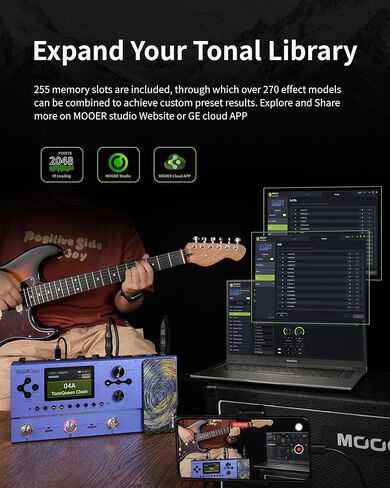 MOOER Ocean Machine II New 2024 Premium Dual Delay, Reverb and Looper Pedal Professional Ambient Pedal with Global EQ for Multiple Instruments, with MIDI THRU, MIDI IN, EXP, F4 Wireless Footswitch in Kuwait