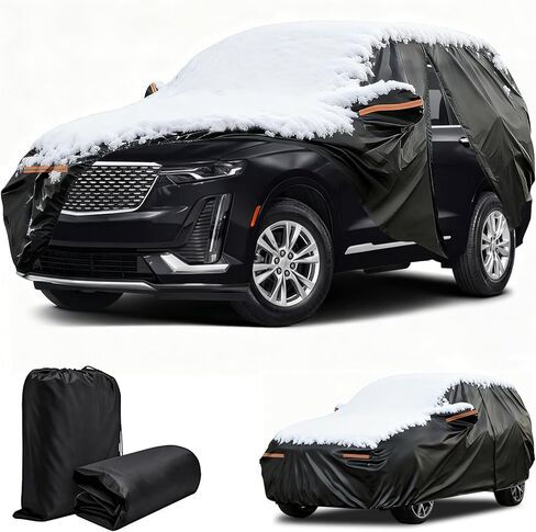 غطاء سيارة شتوي لسيارة كاديلاك XT6 2020-2025، غطاء سيارة كامل عالي التحمل مقاوم للماء في جميع الأحوال الجوية في الهواء الطلق من أجل واقي الغبار من الأشعة فوق البنفسجية والثلج والثلج والأشعة فوق البنفسجية، مع سحاب جانبي للسائق وشرائط عاكسة in Saudi Arabia