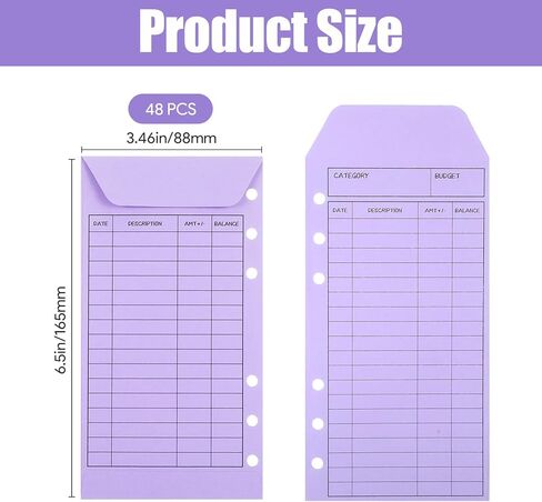 48PCS Money Envelopes for Cash, Cash Envelopes for Budget Saving, Colorful Reusable Budget Supplies with 12 Assorted Colors, Vertical Layout for Money Savings Challenge Book Management Tracking in Saudi Arabia