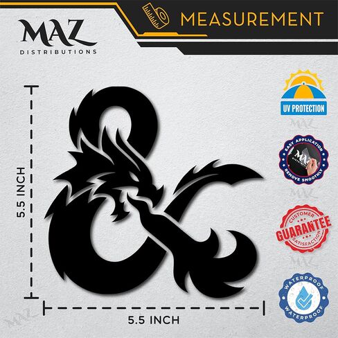MAZ DISTRIBUTIONS – Dungeons and Dragons Sticker – Vinyl Long Lasting Decal for Window– Removable Waterproof Sticker for Waterbottle – Useable Indoor & Outdoor – Easy use for Car & Van – MAZ-398 in Saudi Arabia