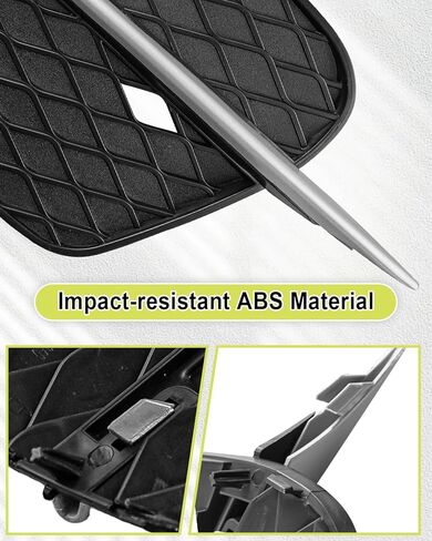 Front Bumper Grille Grill Trim Fog Light Cover Fit for BMW X5 E70 2011-2013 Replace BM1038131 BM1039131 51117222859 51117222860, Driver & Passenger Side Black in Saudi Arabia