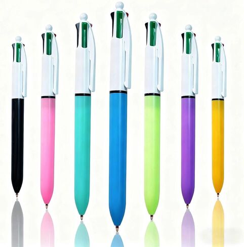 Multicolor Pens, Ballpoint Multicolor Pen in One, 4-in-1 Colored Pen, 1.0mm 4 Color Pens, Smooth Writing Colored Ink Pen, for Office School Supplies Students Gift, 7 Pack in Saudi Arabia