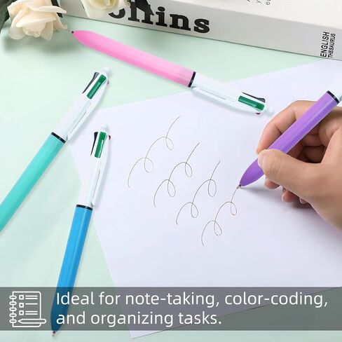 Multicolor Pens, Ballpoint Multicolor Pen in One, 4-in-1 Colored Pen, 1.0mm 4 Color Pens, Smooth Writing Colored Ink Pen, for Office School Supplies Students Gift, 7 Pack in Saudi Arabia