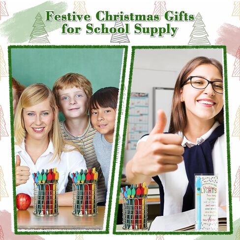 24 Sets Glowing in The Dark Christmas Pen Coworker Appreciation Gift Bulk Luminous Light Bulb Christmas Office Gift Novelty Black Ink Pen with Themed Card Tie Bag for Teacher Staff Nurse in Saudi Arabia