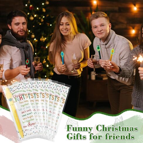 24 Sets Glowing in The Dark Christmas Pen Coworker Appreciation Gift Bulk Luminous Light Bulb Christmas Office Gift Novelty Black Ink Pen with Themed Card Tie Bag for Teacher Staff Nurse in Saudi Arabia