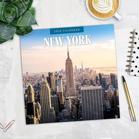 Red Robin 2026 New York Monthly Wall Calendar | 12" x 24" Open | Premium Thick & Sturdy Paper | Hangable 12 Month Calendar | Lined Notes & To Do Area | Vivid Images | Plastic Free in Kuwait