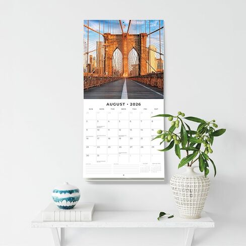 Red Robin 2026 New York Monthly Wall Calendar | 12" x 24" Open | Premium Thick & Sturdy Paper | Hangable 12 Month Calendar | Lined Notes & To Do Area | Vivid Images | Plastic Free in Kuwait