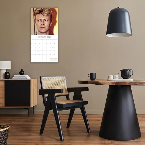 2026 Square Wall Calendar - D‎‎avid Ƀ‎‎owi‎‎e 12 x 12 Inch Monthly View, 16-Month, Icons Theme, Includes 180 Reminder Stickers in Saudi Arabia