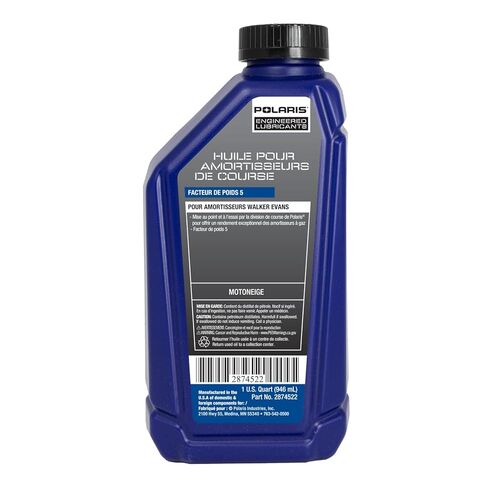 Polaris Premium Racing 5W Gas Shock Oil for Rebuildable Walker Evans Shocks On Snowmobile Models, Ultimate Performance, for Heavy Loads, Severe Cold Riding, 1 Quart, Qty 1-2874522 in Saudi Arabia
