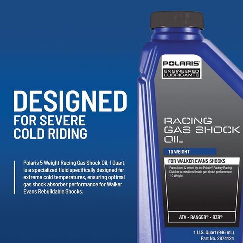 Polaris Premium Racing 5W Gas Shock Oil for Rebuildable Walker Evans Shocks On Snowmobile Models, Ultimate Performance, for Heavy Loads, Severe Cold Riding, 1 Quart, Qty 1-2874522 in Saudi Arabia