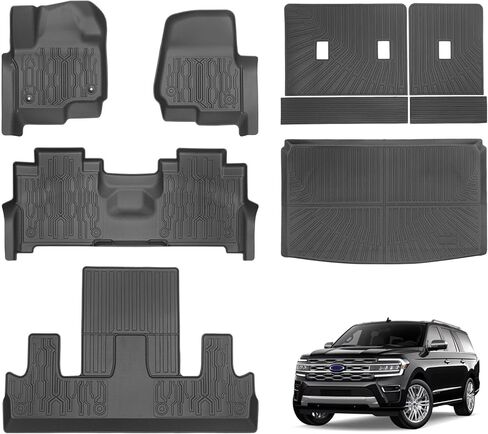 سجادات أرضية السيارة وبطانة البضائع مخصصة لسيارة Ford Escape 2020-2026 غاز فقط (غير مناسب هجين) TPE حماية من جميع الأحوال الجوية وبطانة أرضية مقاومة للماء مجموعة كاملة من سجادة صندوق السيارة مع مسند الظهر وملحقات حماية السيارات in Kuwait