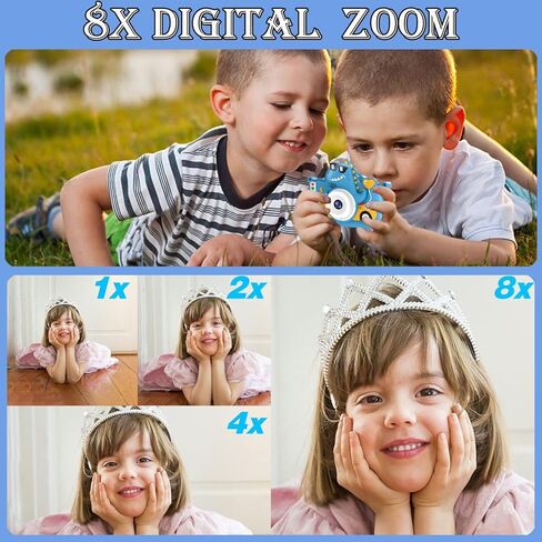 Kids Digital Camera, 1080P HD Video Camera for Toddlers with 32GB SD Card, Dinosaur Protective Case, Card Reader, Fun Selfie Toy Camera for Ages 3-12, Christmas/Birthday Gift for Boys & Girls (Blue1) in Saudi Arabia