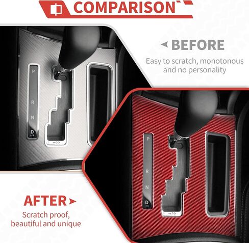 Center Console Gear Shift Panel fit for Dodge Charger 2011 2012 2013 2014 Gear Shifter Trim Interior Accessories,Red Carbon Fiber Finish in Saudi Arabia