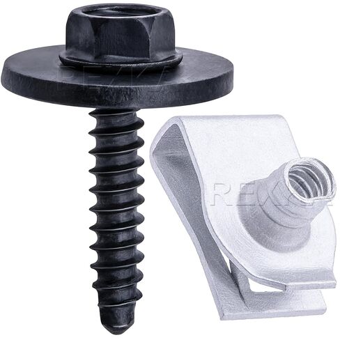 Rexka 20 Sets M4.2-1.41 Fender Liner Bumper Cover Splash Shield Screws U Nut 11513599 11570498 for GM Chevy Buick Cadillac GMC - General Purpose in Saudi Arabia