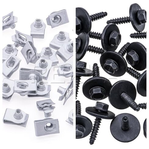 Rexka 20 Sets M4.2-1.41 Fender Liner Bumper Cover Splash Shield Screws U Nut 11513599 11570498 for GM Chevy Buick Cadillac GMC - General Purpose in Saudi Arabia