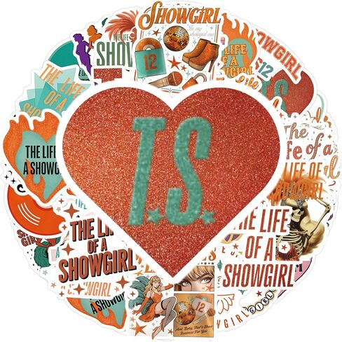 55pcs Tayloris Showgirl Music Sticker,The Life of a Girl Party Decorations,Music Vinyl Waterproof Stickers for Laptops,Water Bottles in Kuwait