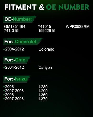 منظم نوافذ الطاقة لجانب الراكب الأمامي الأيمن مع محرك من أجل: -Chevy Colorado 2004-2012، من أجل: -GMC Canyon 2004-2012، من أجل: -Isuzu I-280 2006-2008، مع 2 دبابيس، OE # 741-015 15922915 WPR0538RM in Saudi Arabia