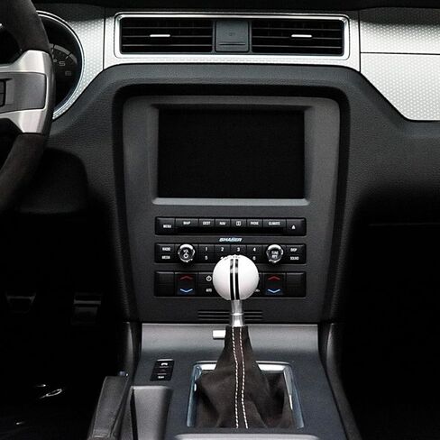 AMAKO 6 سرعات مقبض ناقل الحركة لسباقات السيارات، مقبض تحول كروي دائري طراز Shelby GT500 مع 3 محولات للمركبة اليدوية، متوافق مع Ford Mustang 1967-2018 (أبيض أزرق) in Kuwait